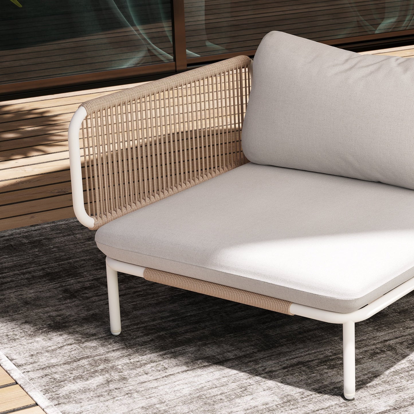 Divano componibile da esterno Pellebant, set di sedute da conversazione per patio