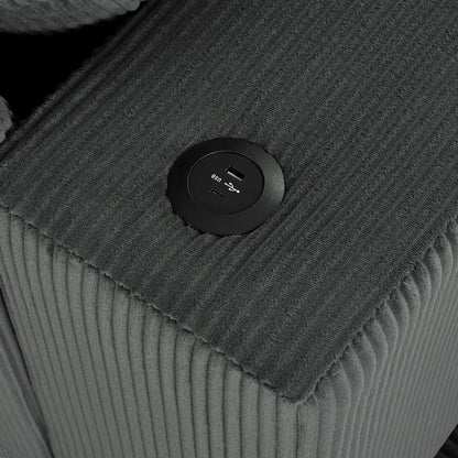 Divano componibile moderno a 3 posti di grandi dimensioni con portabicchieri e porte di ricarica USB, cuscini spessi per il soggiorno