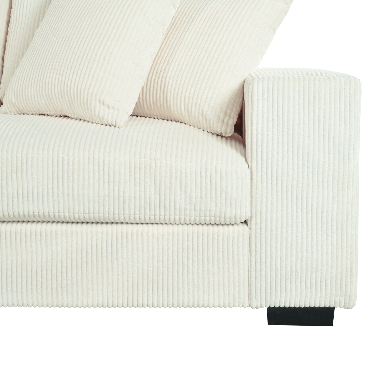 Divano componibile moderno a 3 posti di grandi dimensioni con portabicchieri e porte di ricarica USB, cuscini spessi per il soggiorno