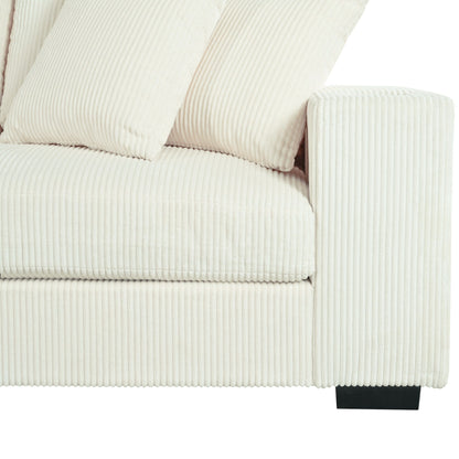 Divano componibile moderno a 3 posti di grandi dimensioni con portabicchieri e porte di ricarica USB, cuscini spessi per il soggiorno