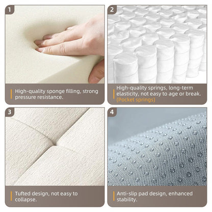 Divano componibile modulare moderno in ciniglia di grandi dimensioni, divano trapuntato con 6 cuscini e pouf per soggiorno