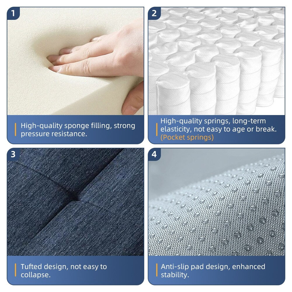 Divano componibile moderno in ciniglia di grandi dimensioni con 2 pouf e 2 posti, 4 cuscini per soggiorno