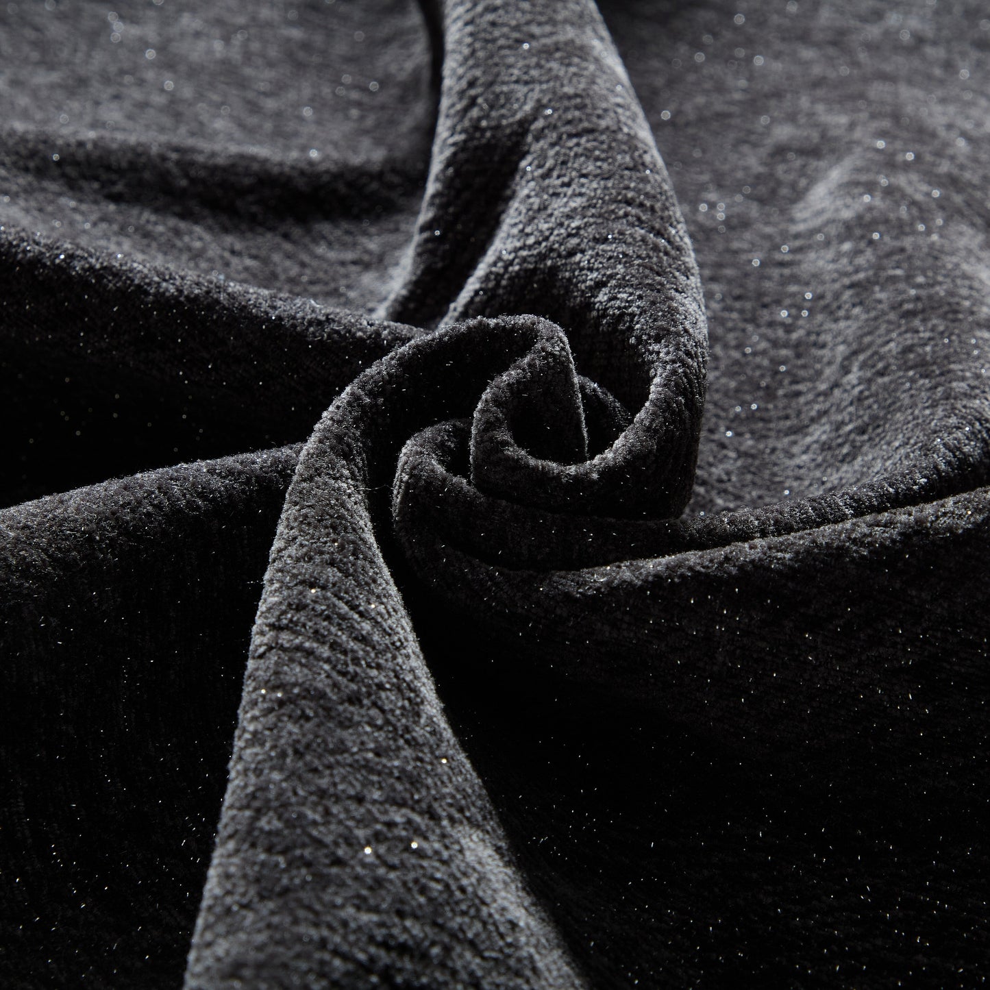 Divano componibile moderno di grandi dimensioni in ciniglia trapuntata con 2 cuscini e pouf per soggiorno