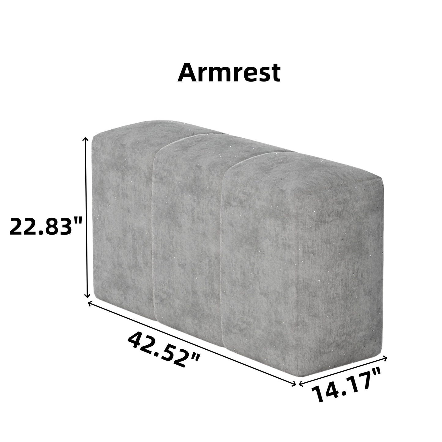 Divano componibile moderno di grandi dimensioni in ciniglia trapuntata con 2 cuscini per soggiorno e ufficio