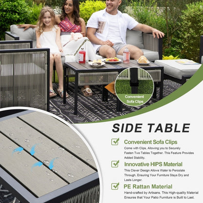 Set di divani componibili moderni per mobili da giardino FINCATI, set da esterno in vimini di grandi dimensioni