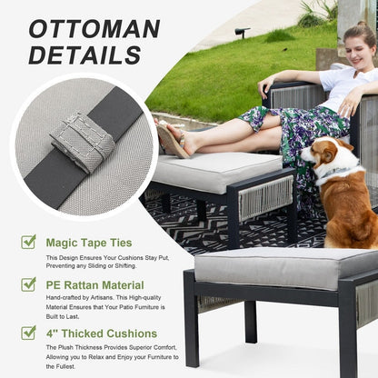 Set di divani componibili moderni per mobili da giardino FINCATI, set da esterno in vimini di grandi dimensioni