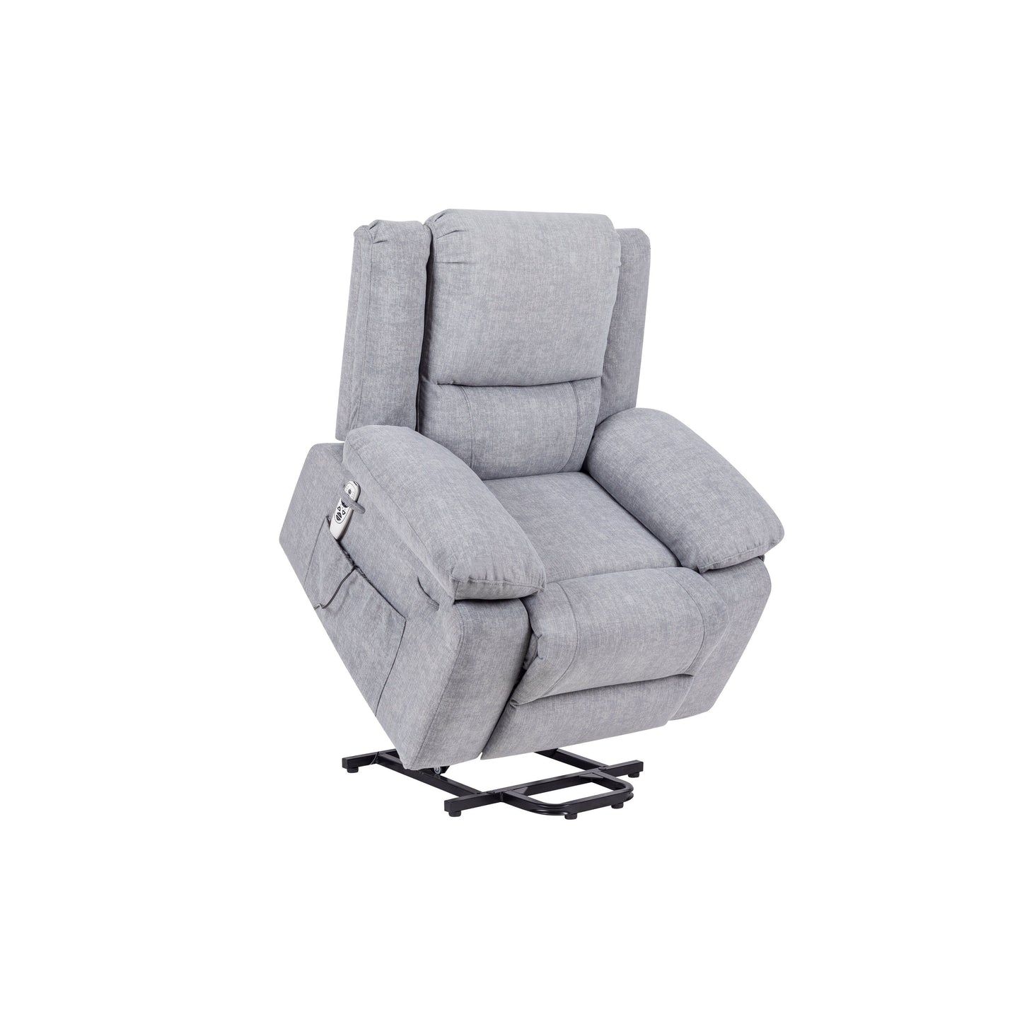 Poltrona reclinabile elettrica moderna con massaggio regolabile, divano riscaldato, con vano portaoggetti laterale, poggiapiedi e telecomando