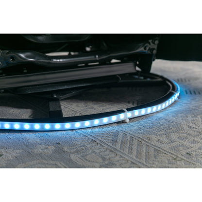 Poltrona reclinabile elettrica moderna con altoparlante Bluetooth, luce LED, porte di ricarica USB, poggiapiedi retrattile e tasche portaoggetti