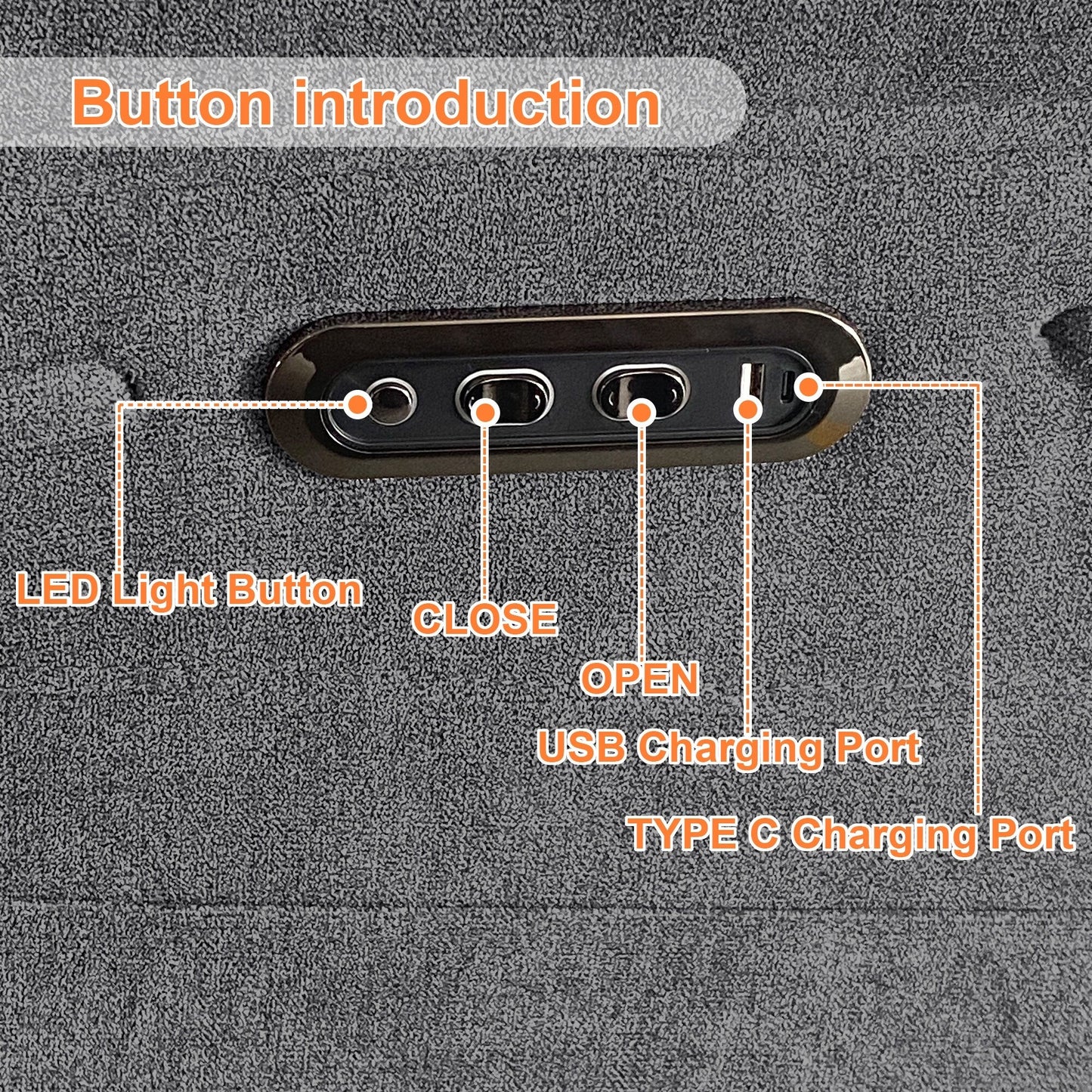 Poltrona reclinabile elettrica moderna con altoparlante Bluetooth, luce LED, porte di ricarica USB, poggiapiedi retrattile e tasche portaoggetti
