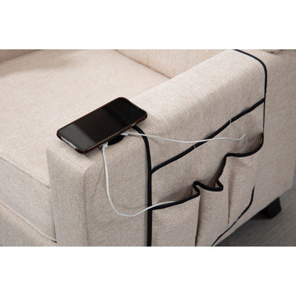 Poltrona reclinabile manuale moderna con schienale a spinta, poltrona da home theater con schienale ad ala, vibrazione e calore