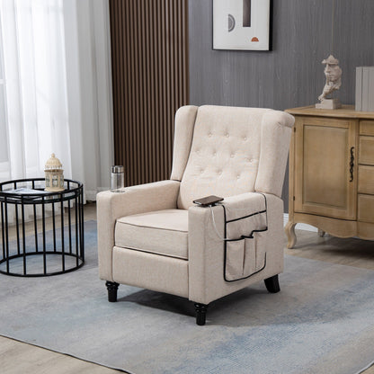 Poltrona reclinabile manuale moderna con schienale a spinta, poltrona da home theater con schienale ad ala, vibrazione e calore