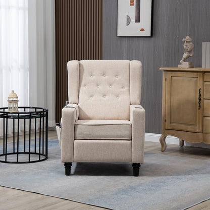 Poltrona reclinabile manuale moderna con schienale a spinta, poltrona da home theater con schienale ad ala, vibrazione e calore