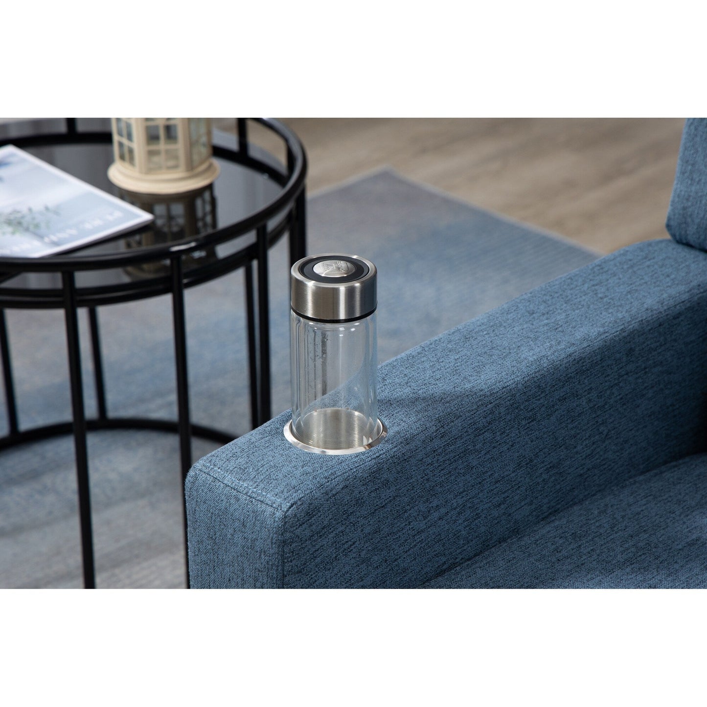 Poltrona reclinabile manuale moderna con schienale a spinta, poltrona da home theater con schienale ad ala, vibrazione e calore