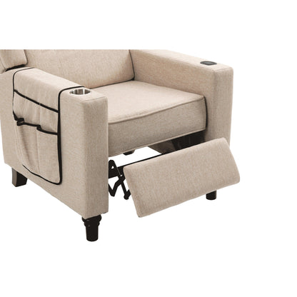 Poltrona reclinabile manuale moderna con schienale a spinta, poltrona da home theater con schienale ad ala, vibrazione e calore