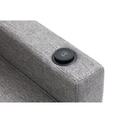 Poltrona reclinabile manuale moderna con schienale a spinta, poltrona da home theater con schienale ad ala, vibrazione e calore