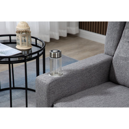 Poltrona reclinabile manuale moderna con schienale a spinta, poltrona da home theater con schienale ad ala, vibrazione e calore