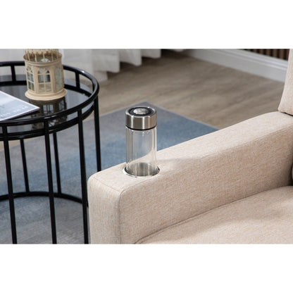 Poltrona reclinabile manuale moderna con schienale a spinta, poltrona da home theater con schienale ad ala, vibrazione e calore