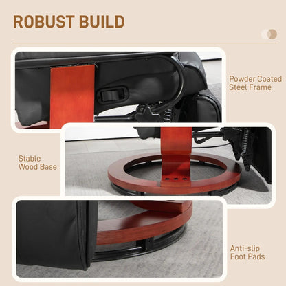 Poltrona reclinabile girevole moderna per camper con poggiapiedi per soggiorno