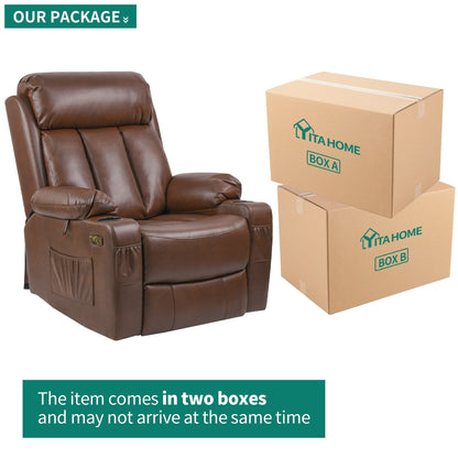 Poltrona reclinabile moderna in similpelle per massaggi