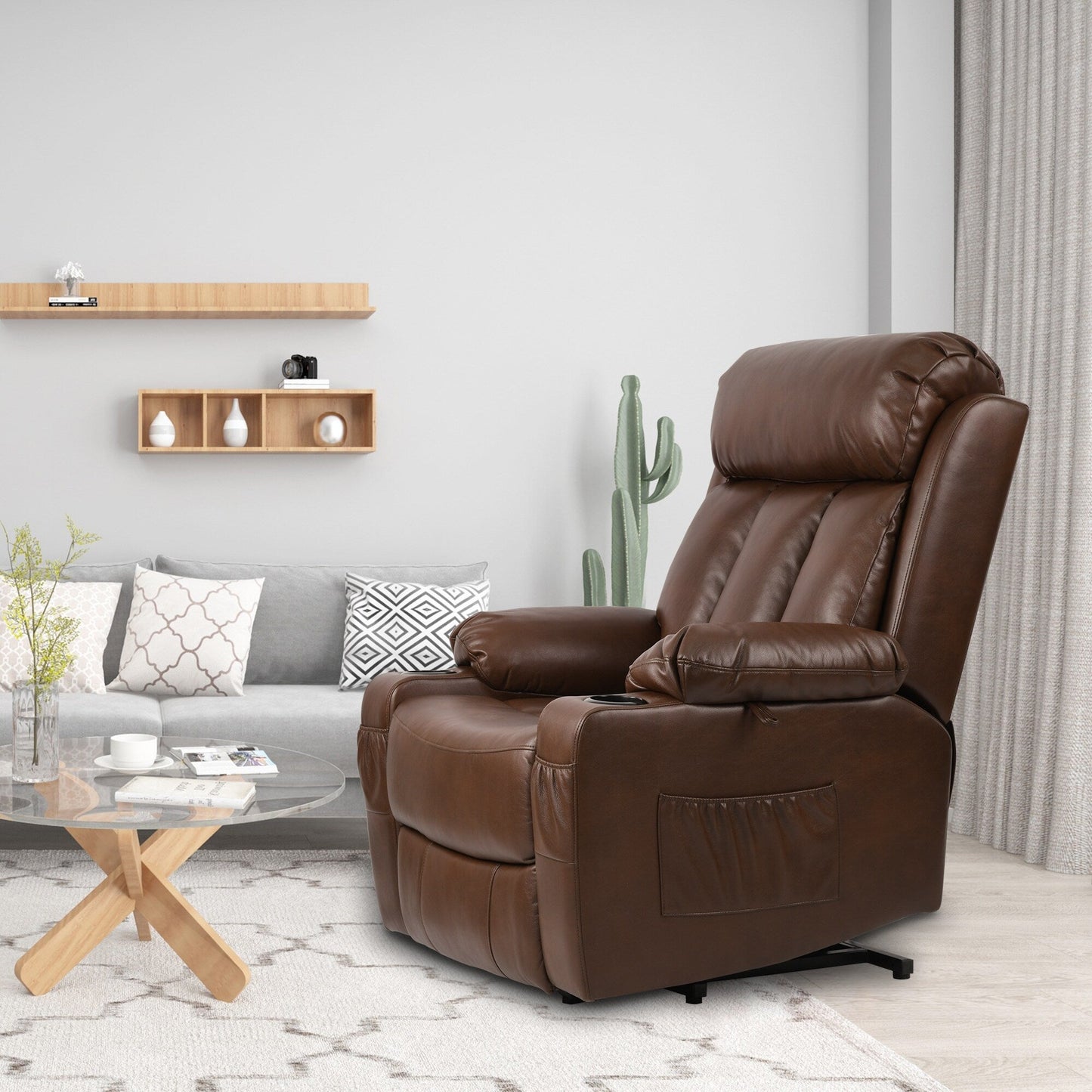 Poltrona reclinabile moderna in similpelle per massaggi