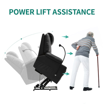 Poltrona reclinabile moderna in tessuto per massaggi con LED e supporto per cellulare