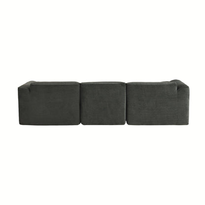 Divano componibile moderno di lusso in velluto a 4 posti con pouf e cuscini rimovibili per soggiorno e appartamento