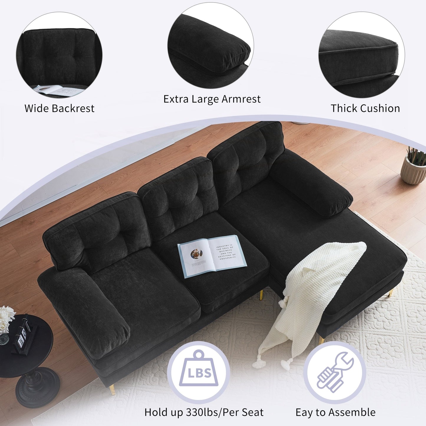 Divani componibili moderni, divani in velluto a L