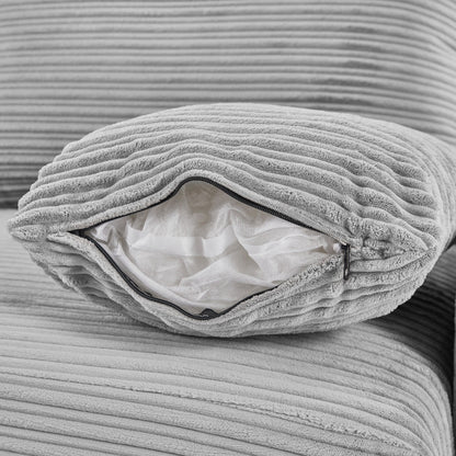 Divano singolo moderno con pouf mobile, spazio nascosto, porte USB, portabicchieri e porta telefono per il soggiorno