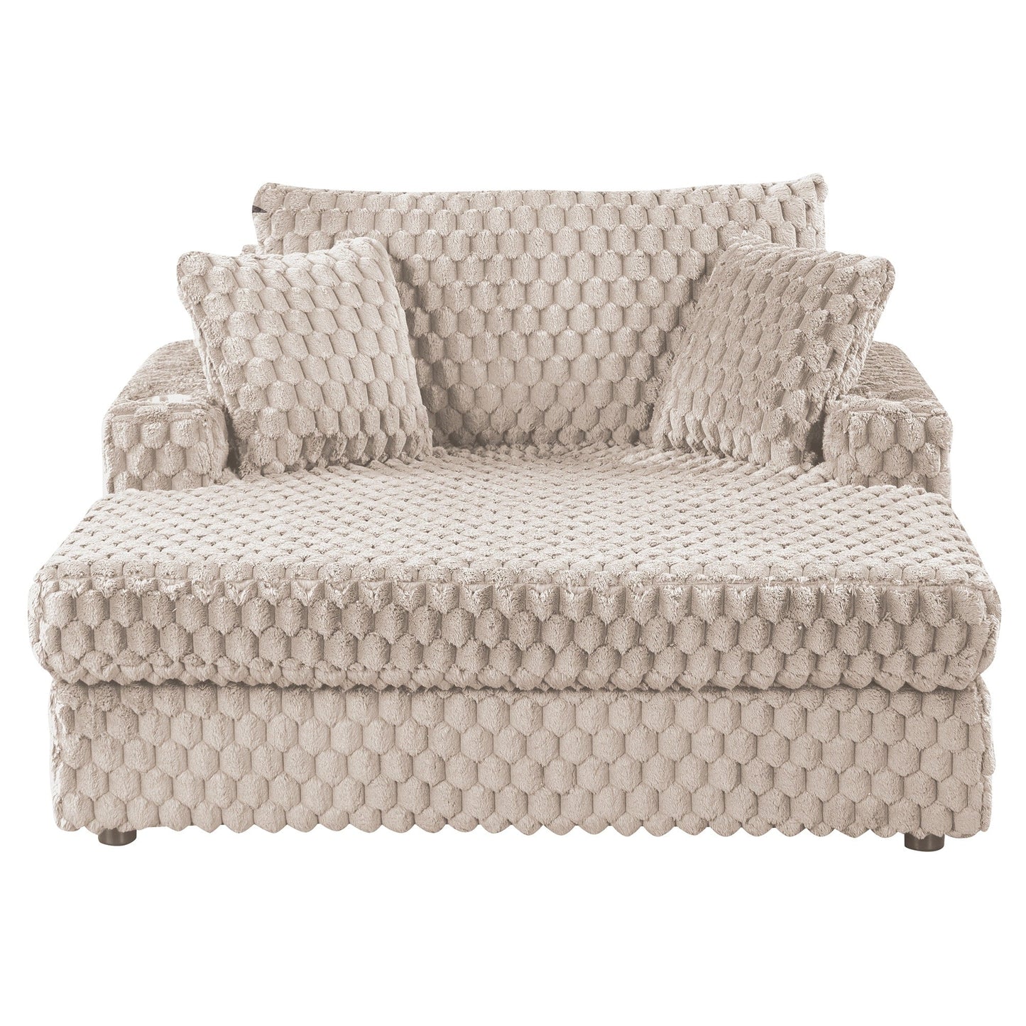 Divano letto moderno e morbido per interni con chaise longue e cuscini