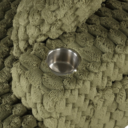 Divano letto moderno e morbido per interni con chaise longue e cuscini