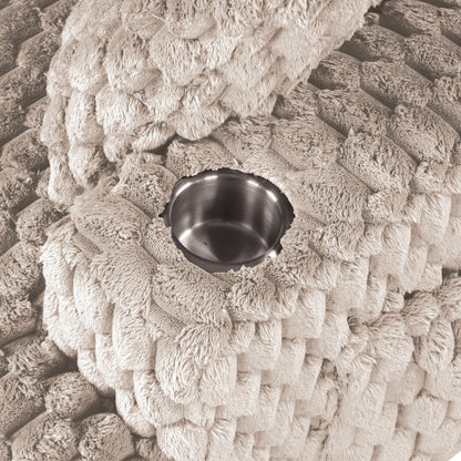 Divano letto moderno e morbido per interni con chaise longue e cuscini