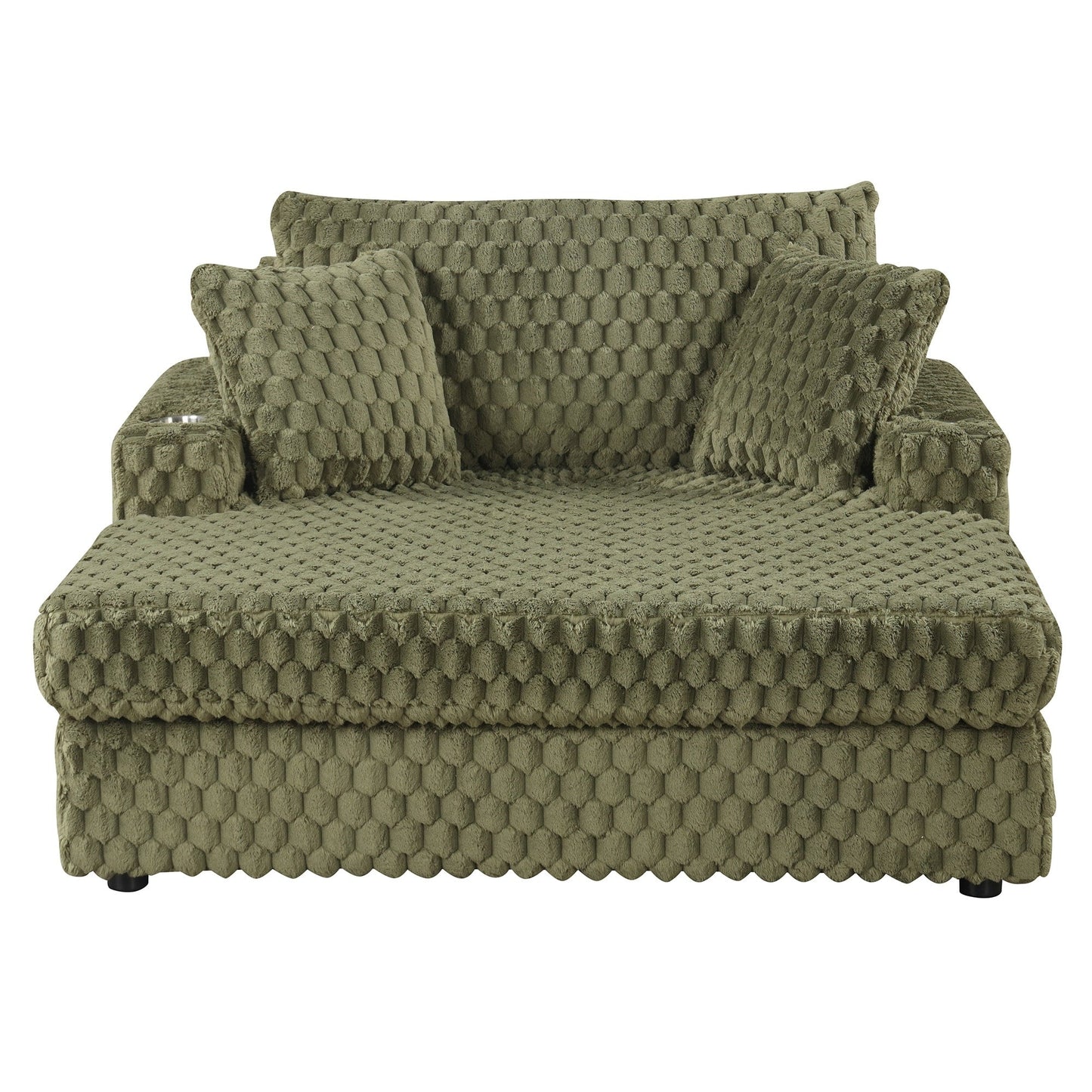 Divano letto moderno e morbido per interni con chaise longue e cuscini