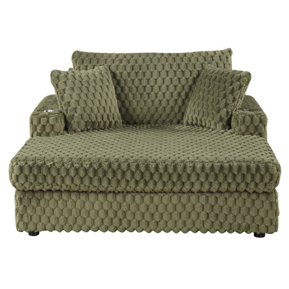 Divano letto moderno e morbido per interni con chaise longue e cuscini