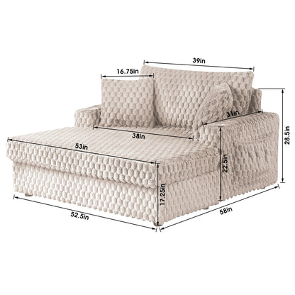 Divano letto moderno e morbido per interni con chaise longue e cuscini