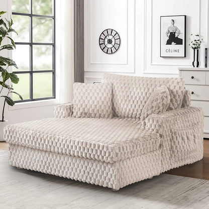 Divano letto moderno e morbido per interni con chaise longue e cuscini