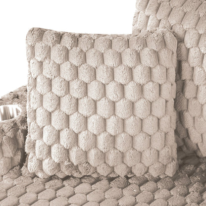 Divano letto moderno e morbido per interni con chaise longue e cuscini