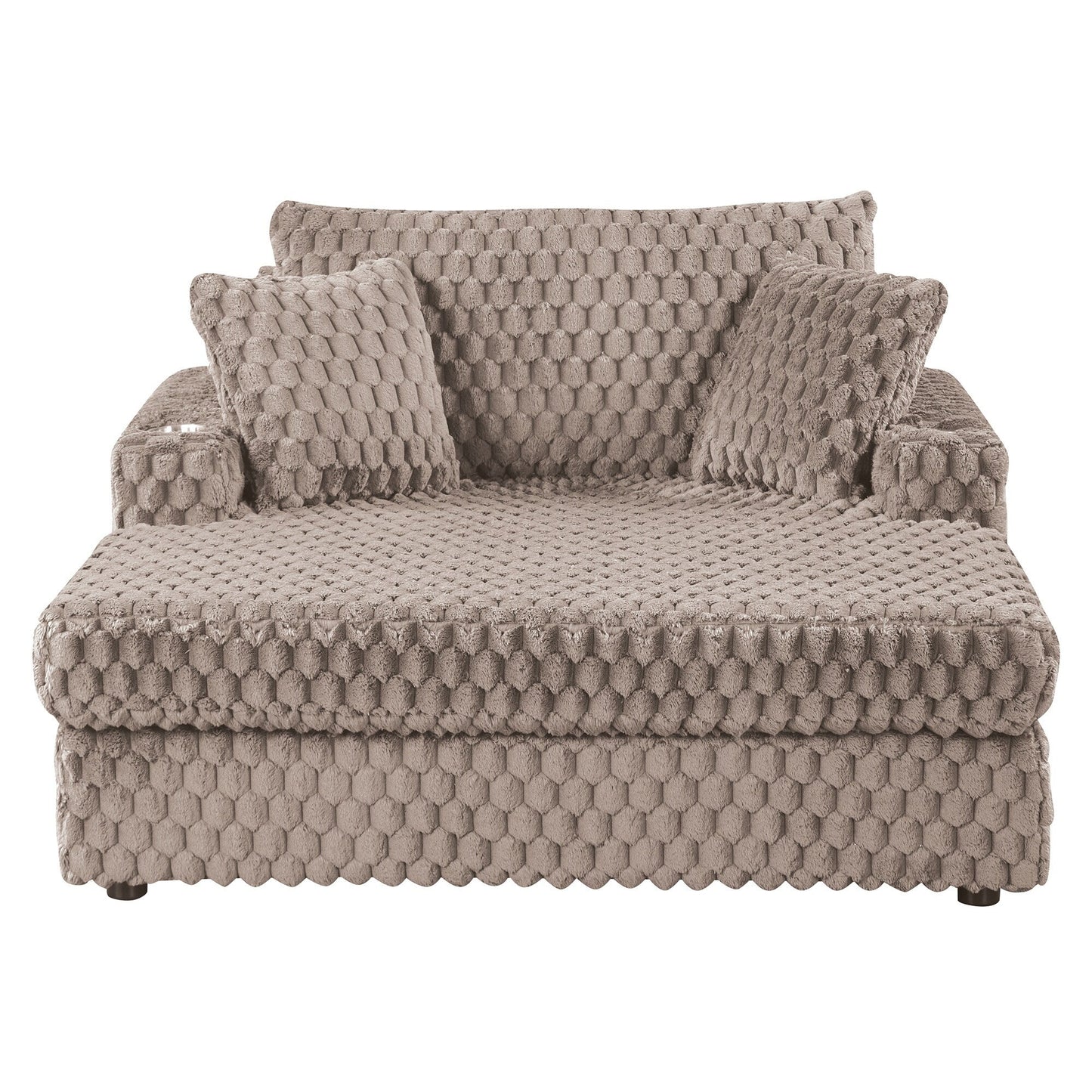 Divano letto moderno e morbido per interni con chaise longue e cuscini