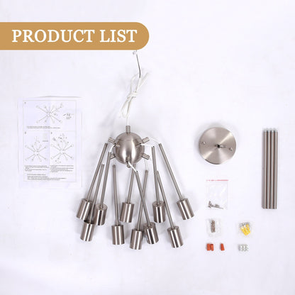 Lampadario moderno Sputnik a 10 luci, plafoniera regolabile per cucina, sala da pranzo, soggiorno, camera da letto - N/D