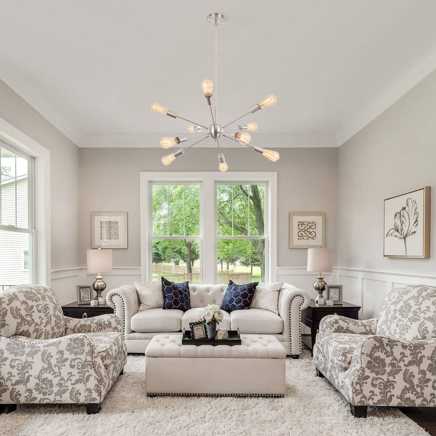 Lampadario moderno Sputnik a 10 luci, plafoniera regolabile per cucina, sala da pranzo, soggiorno, camera da letto - N/D