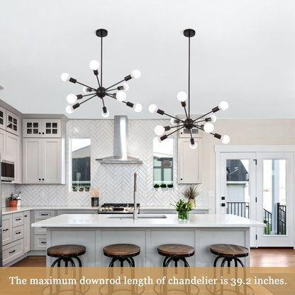 Lampadario moderno Sputnik a 10 luci, plafoniera regolabile per cucina, sala da pranzo, soggiorno, camera da letto - N/D