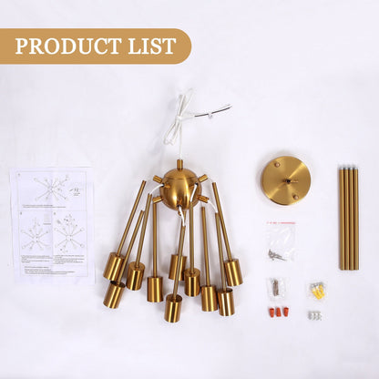 Lampadario moderno Sputnik a 10 luci, plafoniera regolabile per cucina, sala da pranzo, soggiorno, camera da letto - N/D