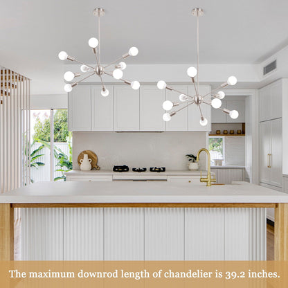 Lampadario moderno Sputnik a 10 luci, plafoniera regolabile per cucina, sala da pranzo, soggiorno, camera da letto - N/D