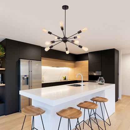 Lampadario moderno Sputnik a 10 luci, plafoniera regolabile per cucina, sala da pranzo, soggiorno, camera da letto - N/D