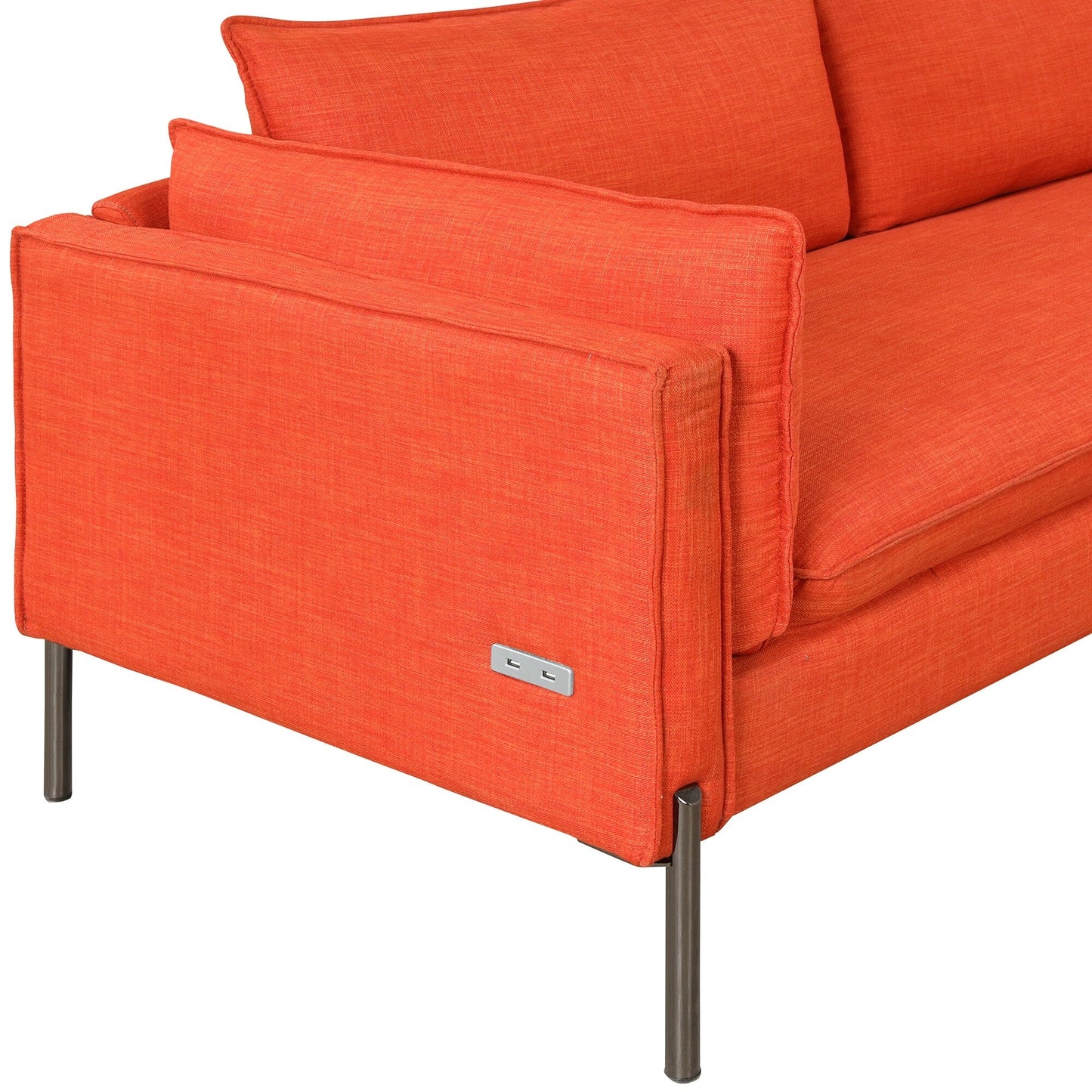 Divano a 3 posti in stile moderno, imbottito in tessuto di lino