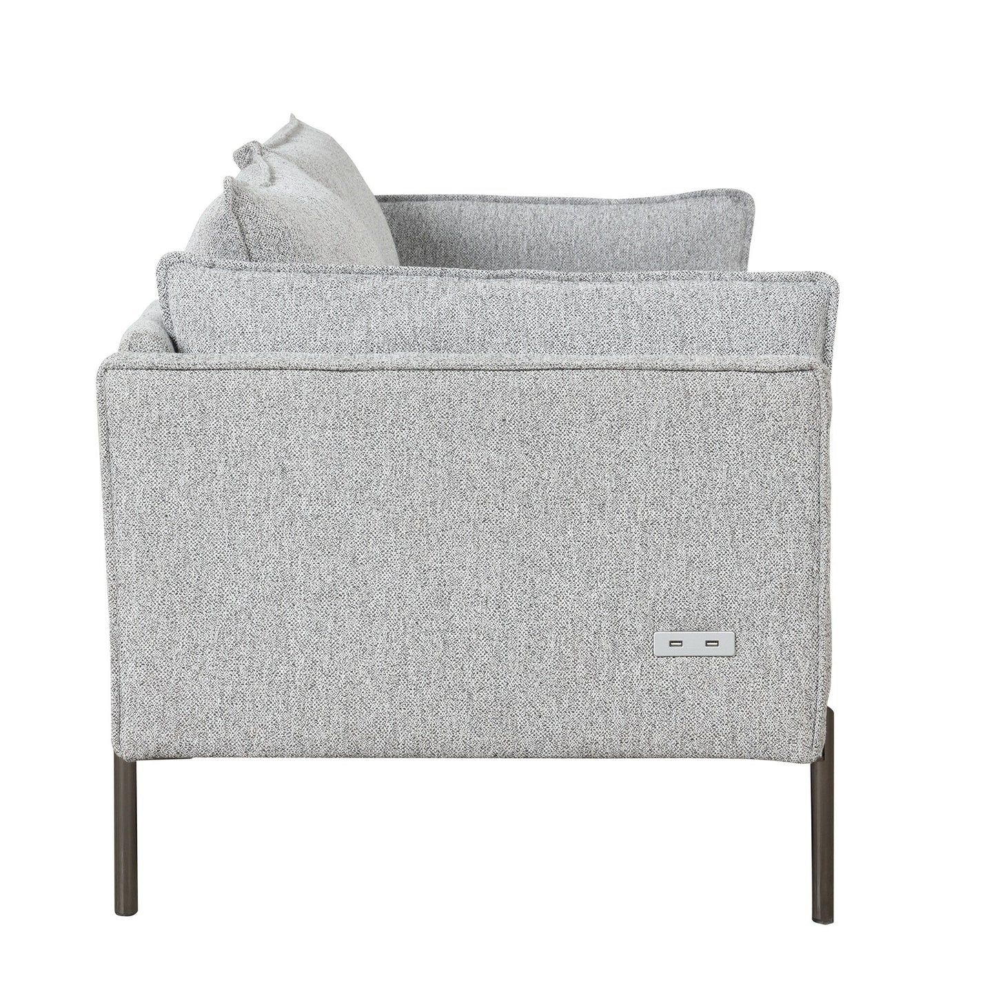 Divano a 3 posti in stile moderno, imbottito in tessuto di lino