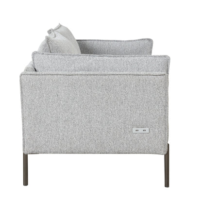 Divano a 3 posti in stile moderno, imbottito in tessuto di lino