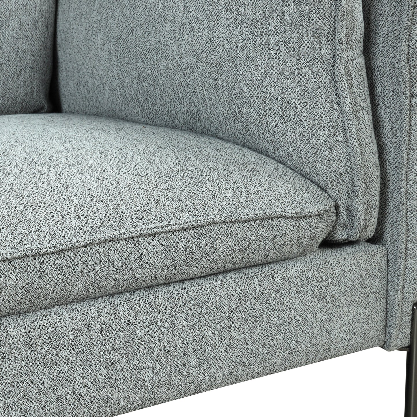 Divano a 3 posti in stile moderno, imbottito in tessuto di lino