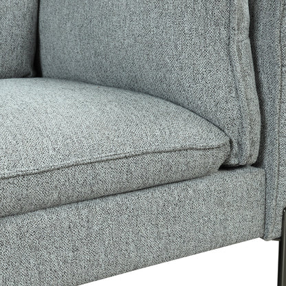 Divano a 3 posti in stile moderno, imbottito in tessuto di lino