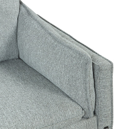 Divano a 3 posti in stile moderno, imbottito in tessuto di lino