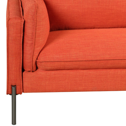 Divano a 3 posti in stile moderno, imbottito in tessuto di lino